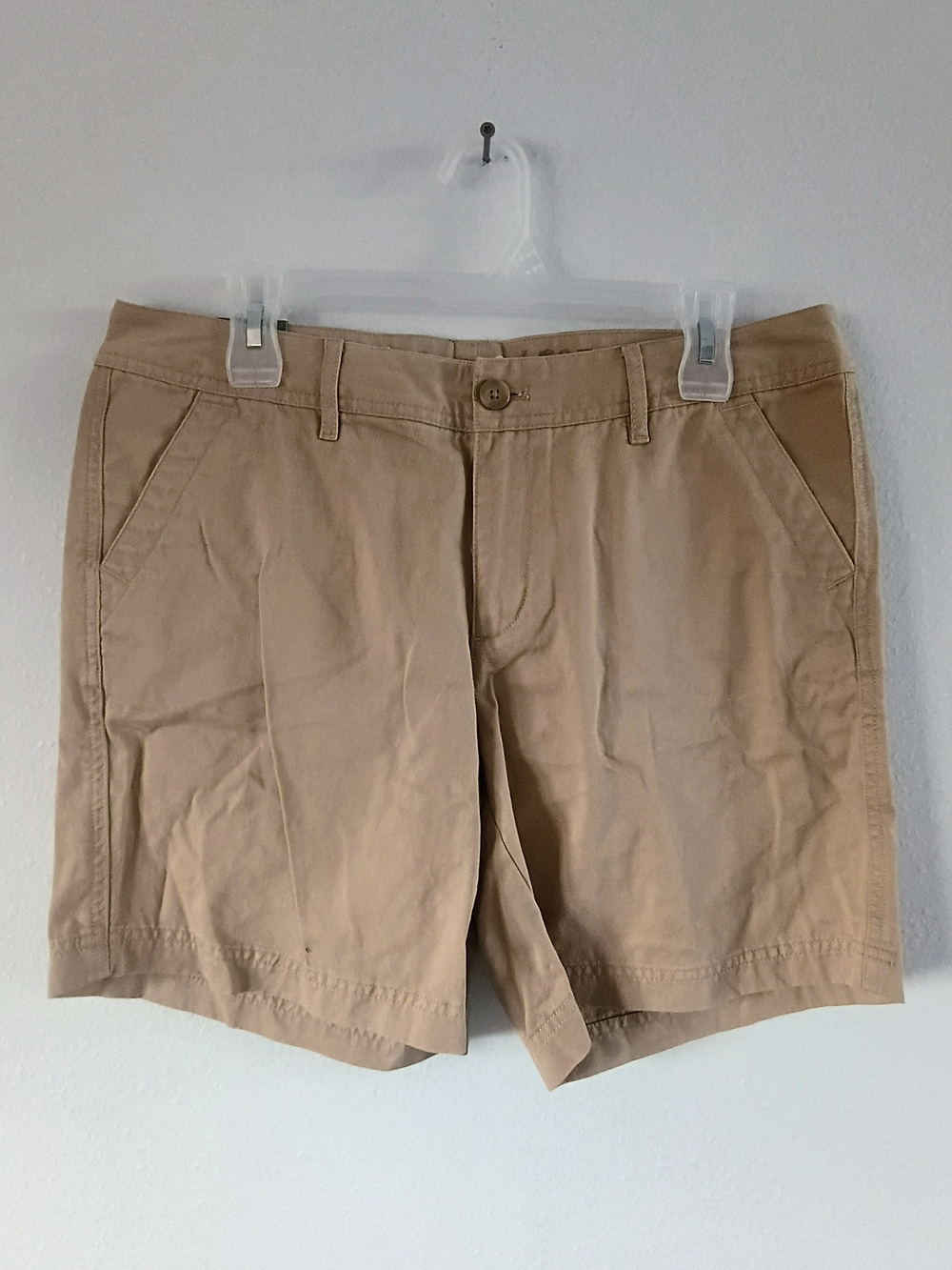Eddie Bauer Khaki Chino Shorts Womens Size 10 NWT Cotton Tan Casual